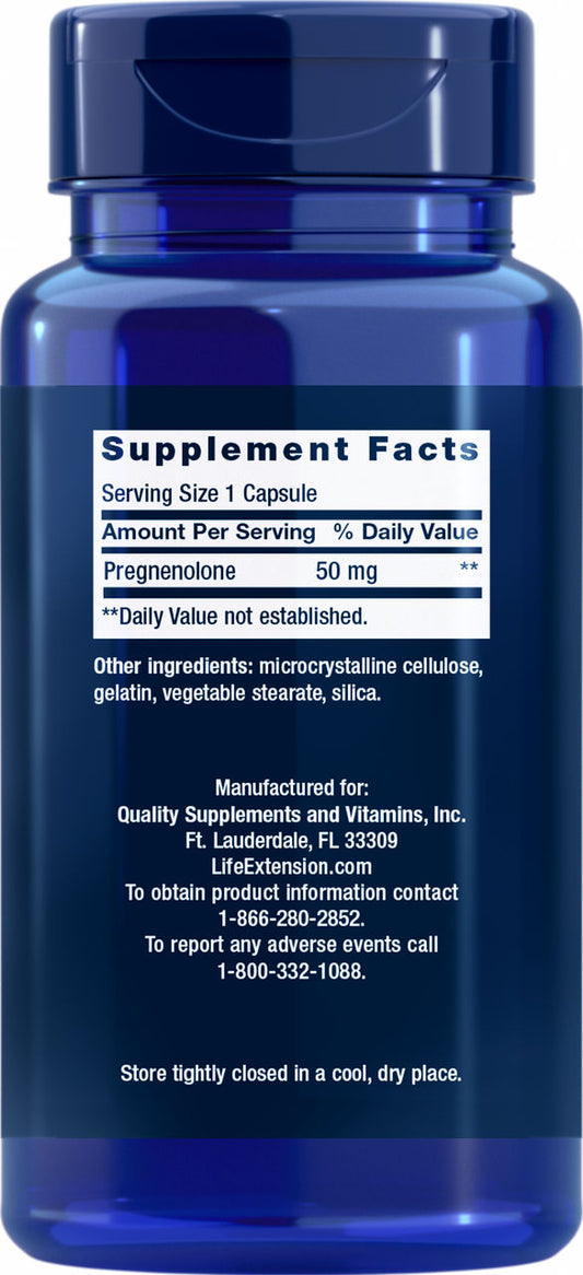 Pregnenolone 50 mg, 100 capsules #302