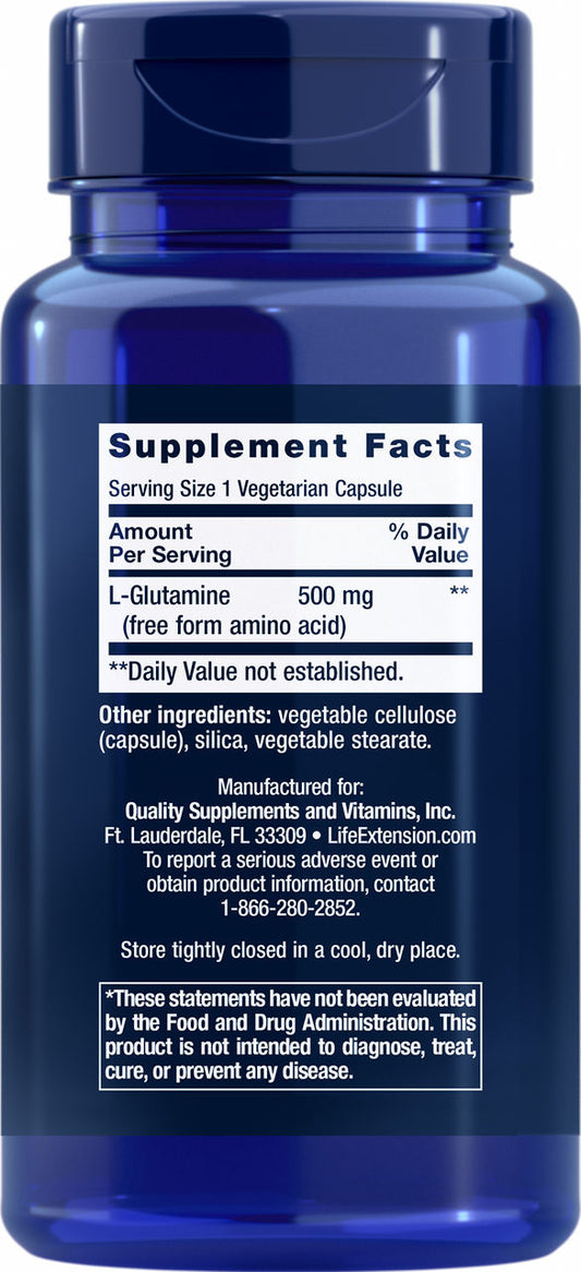 L Glutamine 500 mg, 100 vegetarian capsules #345