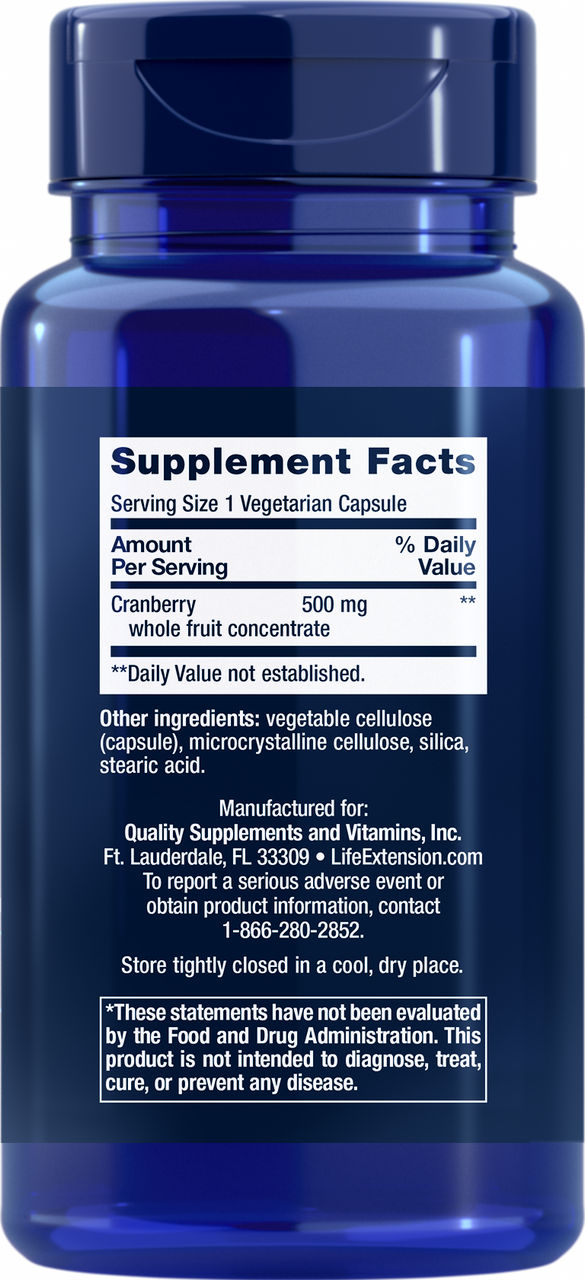 Cran-Max® Cranberry Whole Fruit Concentrate 500 mg, 60 vegetarian capsules #862