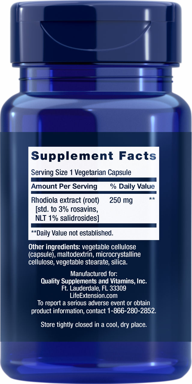 Rhodiola Extract 250 mg, 60 vegetarian capsules #889
