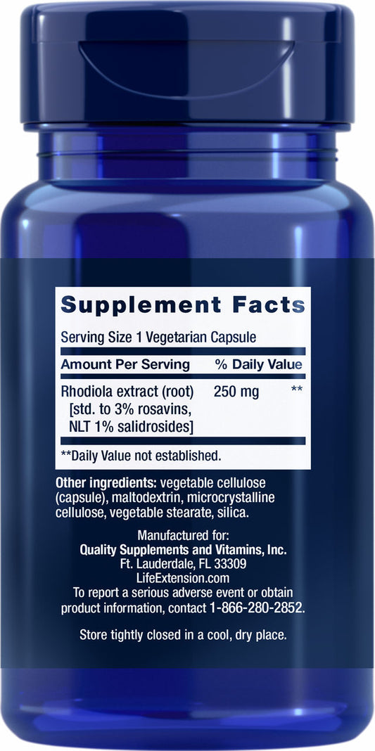 Rhodiola Extract 250 mg, 60 vegetarian capsules #889