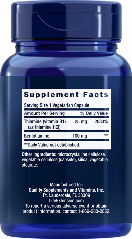 Benfotiamine with Thiamine 100 mg, 120 vegetarian capsules #920