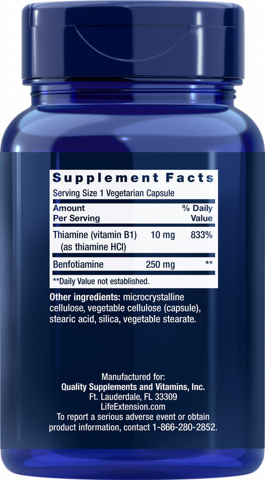 Mega Benfotiamine 250 mg, 120 vegetarian capsules #925