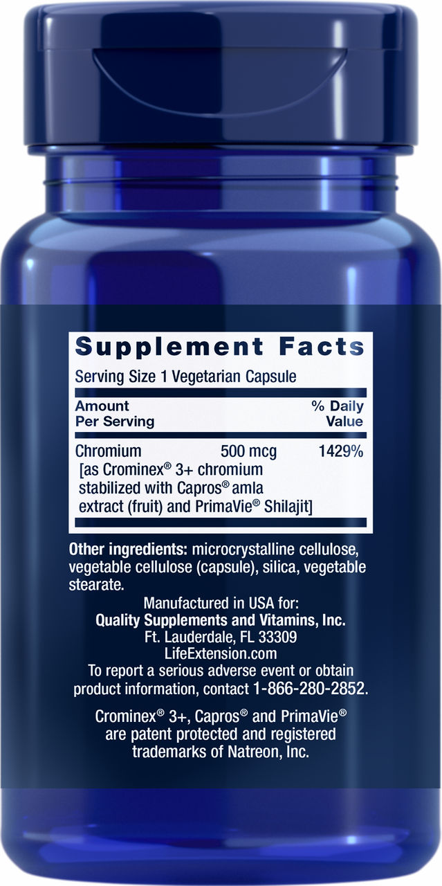 Optimized Chromium with Crominex® 3+ 500 mcg, 60 vegetarian capsules #1504