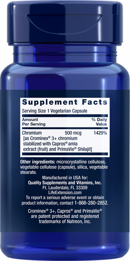 Optimized Chromium with Crominex® 3+ 500 mcg, 60 vegetarian capsules #1504