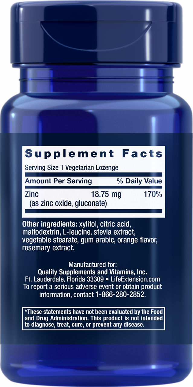 Zinc Lozenges (Citrus-Orange Flavor) Citrus-Orange Flavor 60 vegetarian lozenges #1561