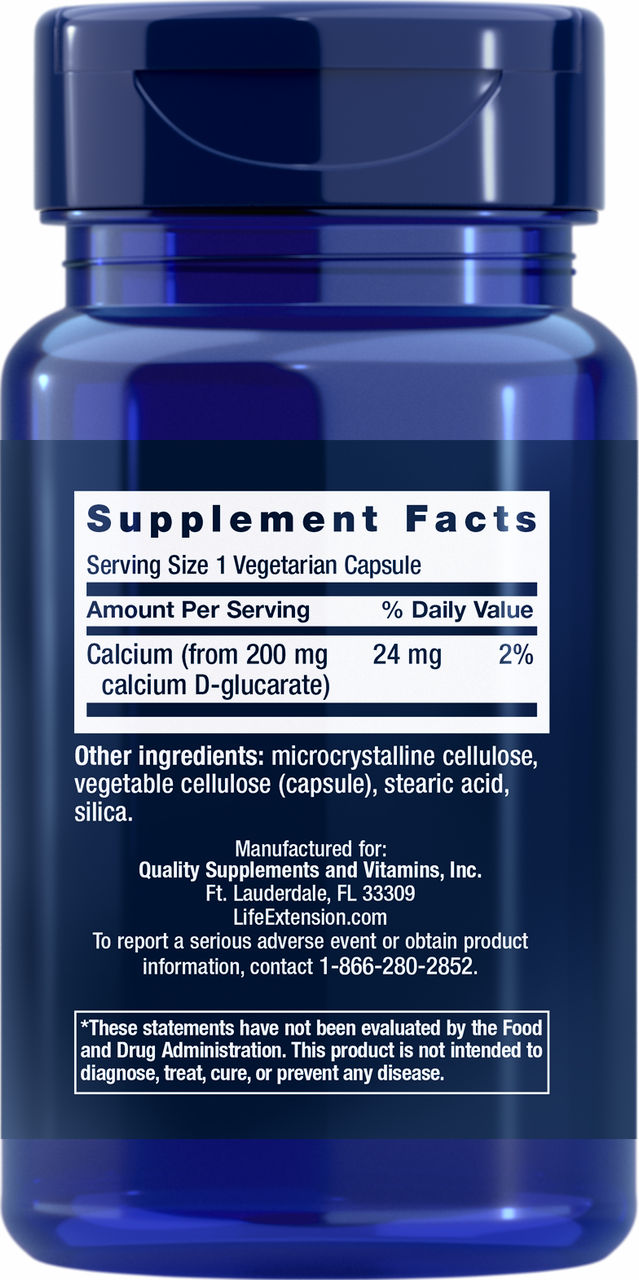 Calcium D Glucarate 200 mg, 60 vegetarian capsules #1651