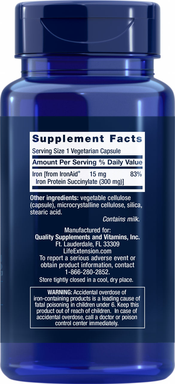Iron Protein Plus 300 mg, 100 vegetarian capsules #1677