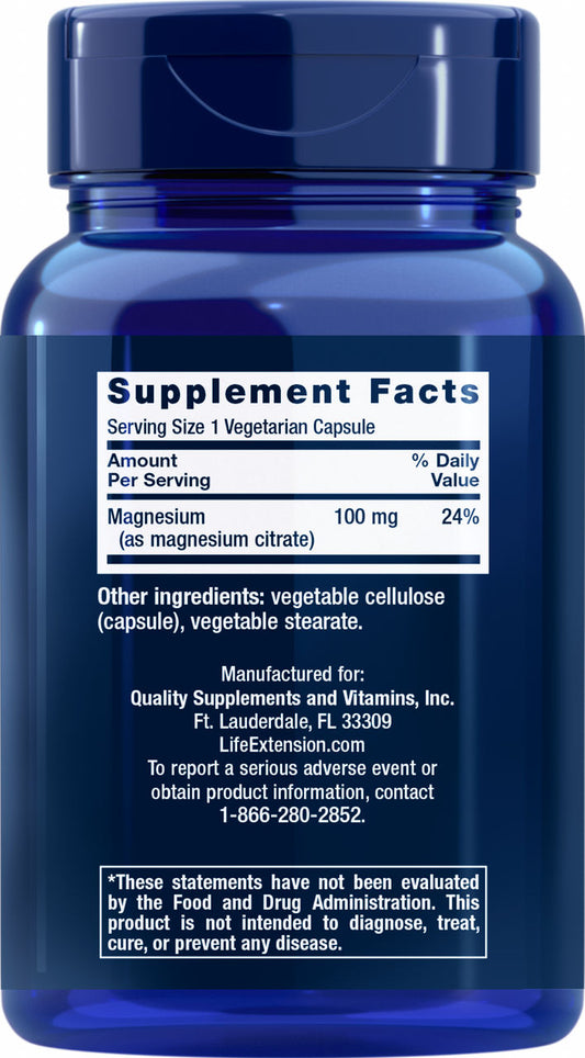 Magnesium (Citrate) 100 mg, 100 vegetarian capsules #1682