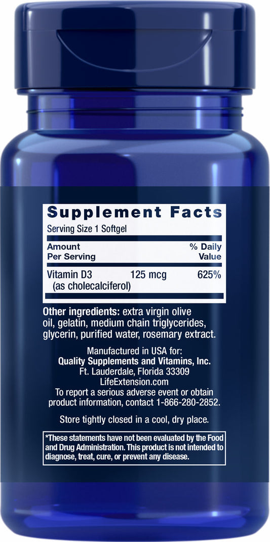 Vitamin D3 125 mcg (5000 IU), 60 softgels #1713