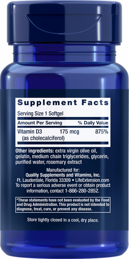 Vitamin D3 175 mcg (7000 IU), 60 softgels #1718