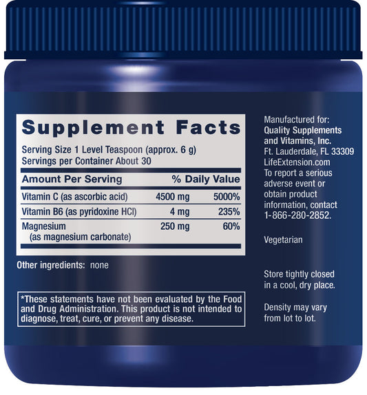Effervescent Vitamin C Magnesium Crystals 180 grams #1736