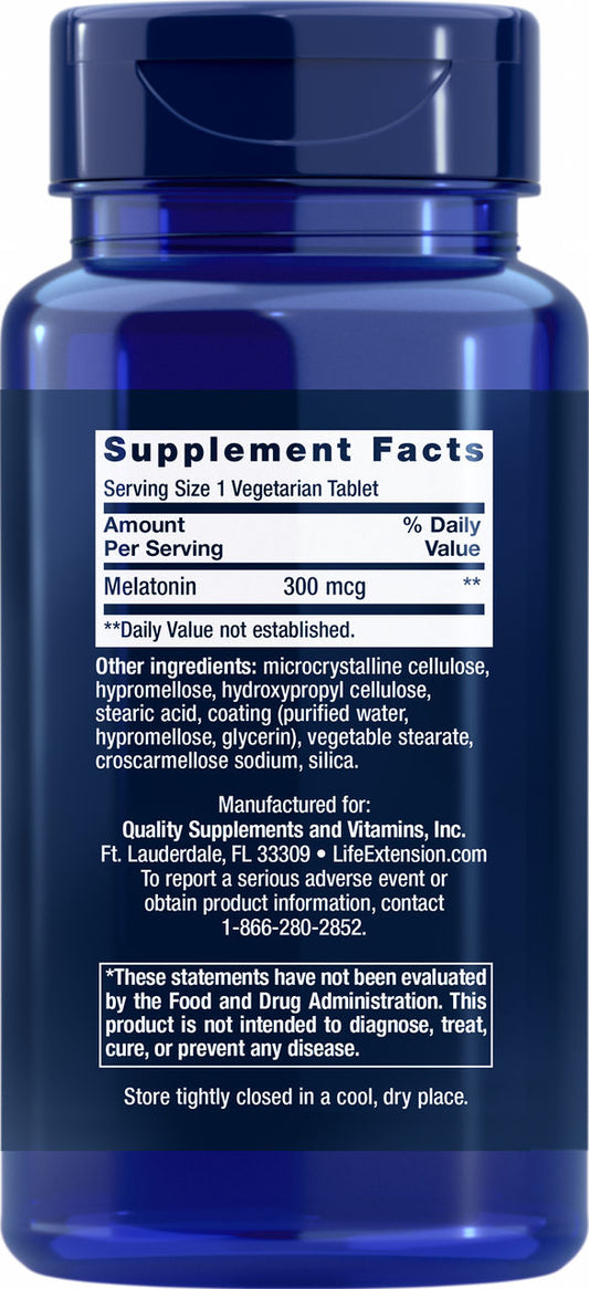 Melatonin 6 Hour Timed Release 300 mcg, 100 vegetarian tablets #1787
