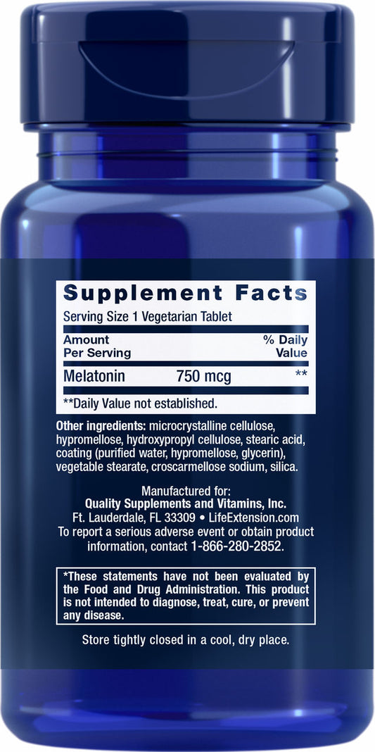 Melatonin 6 Hour Timed Release 750 mcg, 60 vegetarian tablets #1788