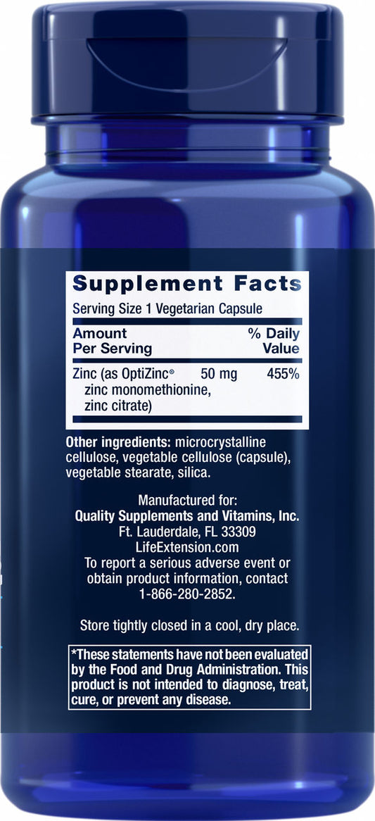 Zinc Caps 50 mg, 90 vegetarian capsules #1813