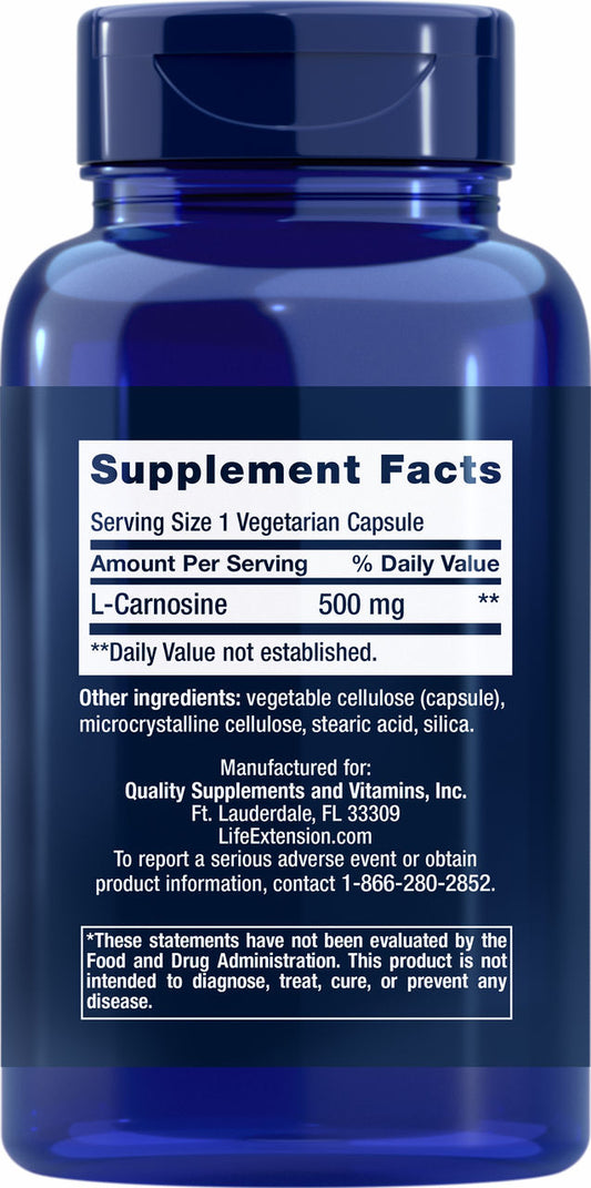 Carnosine 500 mg, 60 vegetarian capsules #1829