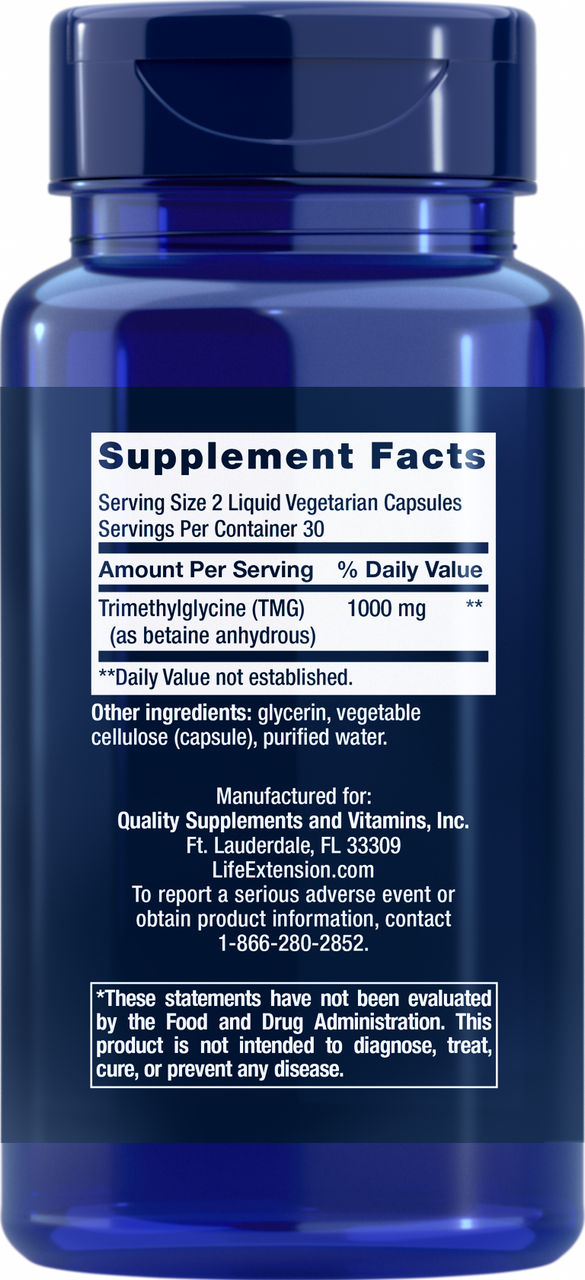 TMG 500 mg, 60 liquid vegetarian capsules #1859