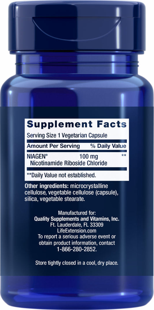 NAD+ Cell Regenerator™ Nicotinamide Riboside 100 mg, 30 vegetarian capsules #1904