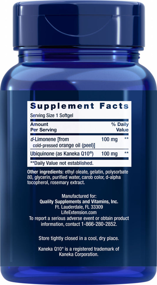 Super Absorbable CoQ10 (Ubiquinone) with d-Limonene 100 mg, 60 softgels #1951