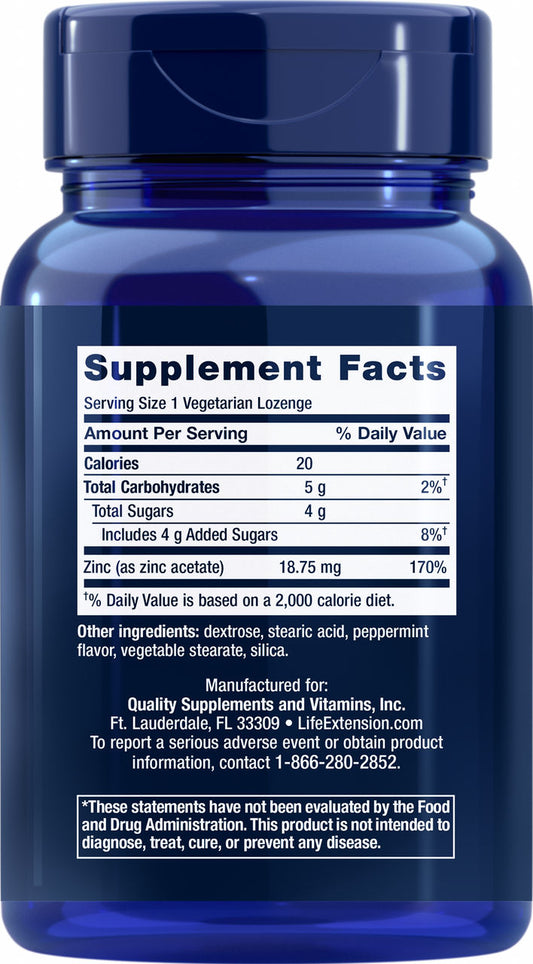 Enhanced Zinc Lozenges (Peppermint) 30 vegetarian lozenges #1961