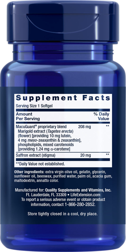 MacuGuard® Ocular Support with Saffron 60 softgels #1992