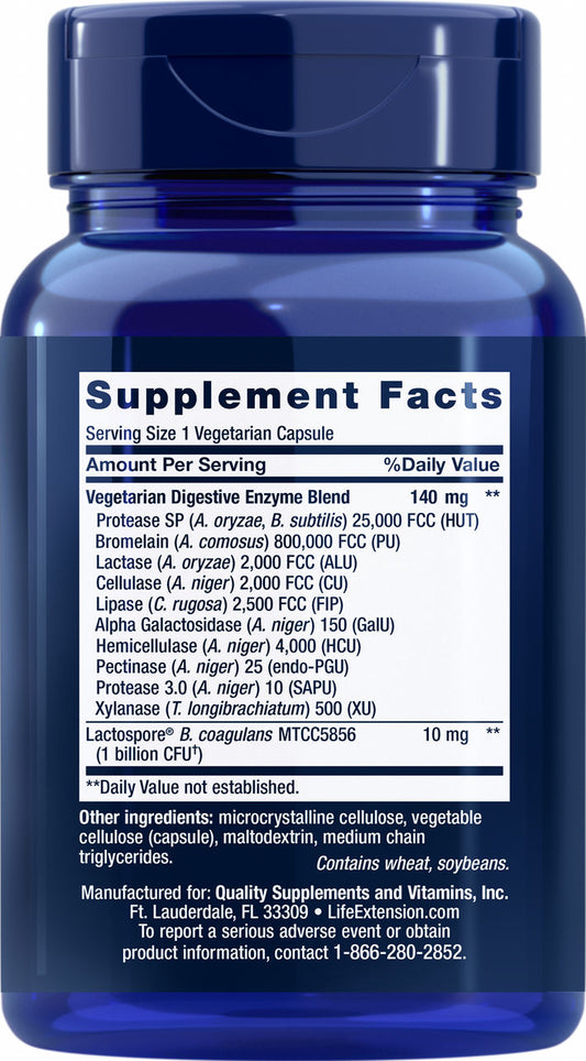 Enhanced Super Digestive Enzymes and Probiotics 60 vegetarian capsules #2022