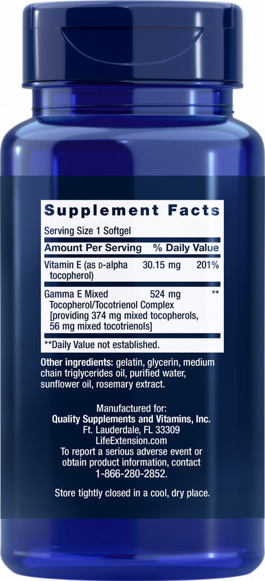 Gamma E Mixed Tocopherols & Tocotrienols 60 softgels #2070