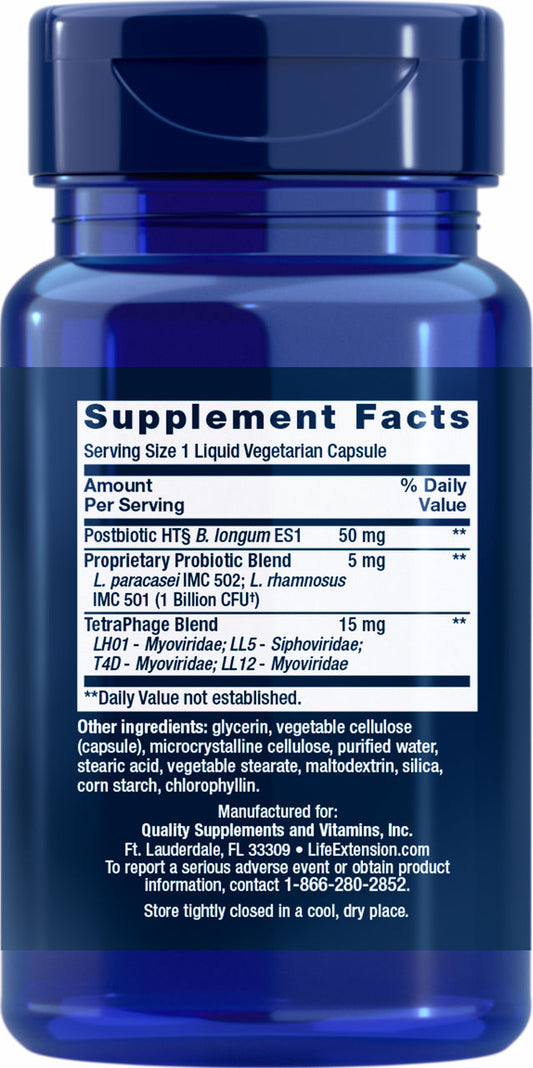 FLORASSIST® GI with Phage Technology 30 liquid vegetarian capsules #2125