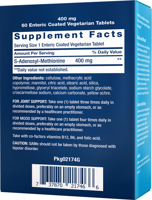SAMe 400 mg, 60 enteric-coated vegetarian tablets #2174
