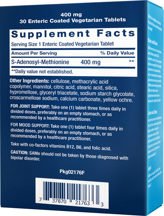 SAMe 400 mg, 30 enteric-coated vegetarian tablets #2176