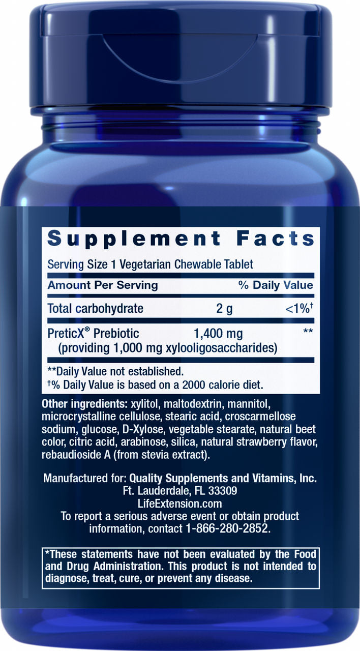 FLORASSIST® Prebiotic Chewable (Strawberry) 60 vegetarian chewable tablets #2203
