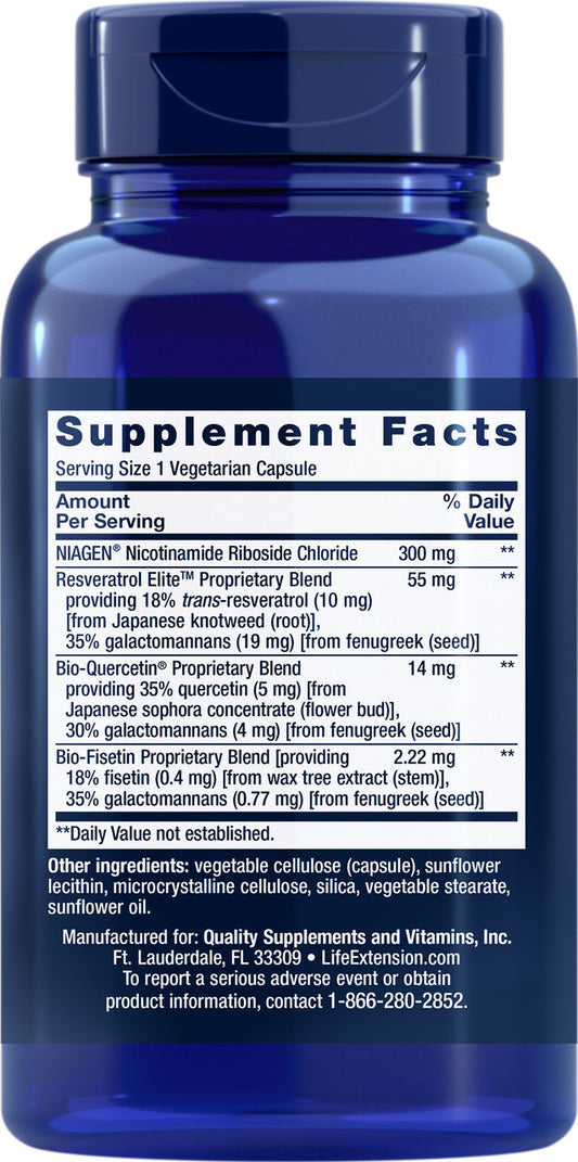 NAD+ Cell Regenerator™ and Resveratrol Elite™ 30 vegetarian capsules #2348