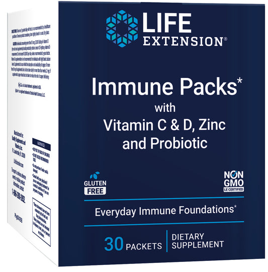 Immune Packs with Vitamin C & D, Zinc and Probiotic 30 packets #2425