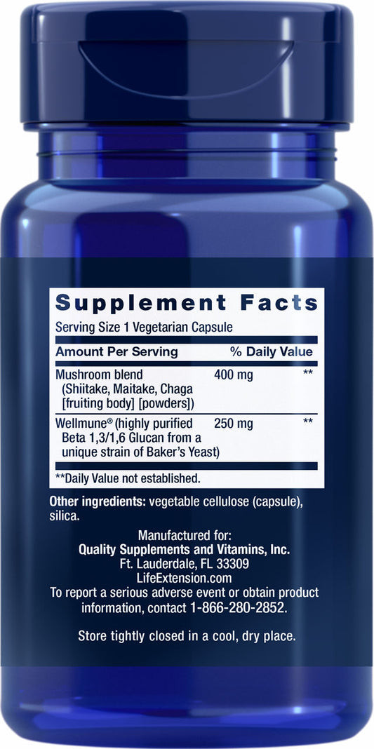 Mushroom Immune with Beta Glucans 30 vegetarian capsules #2426