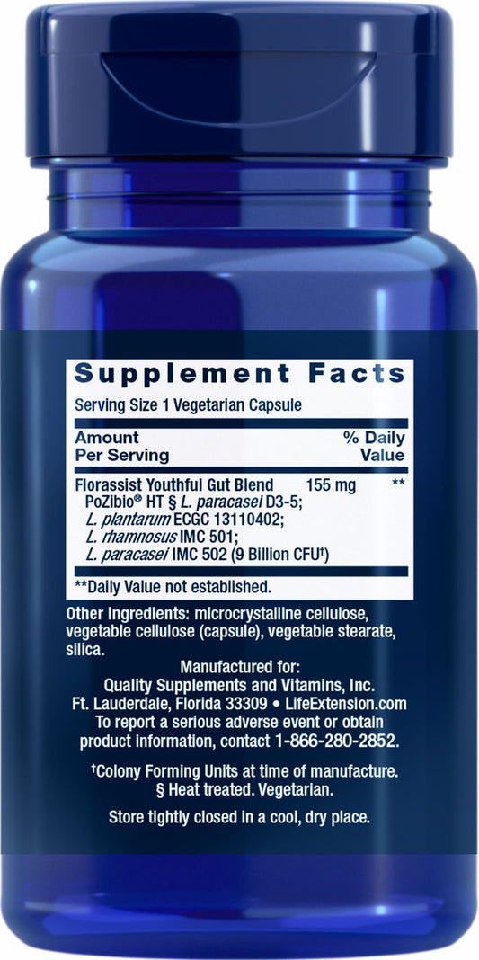 FLORASSIST® Probiotic Youthful Gut 30 vegetarian capsules #2539