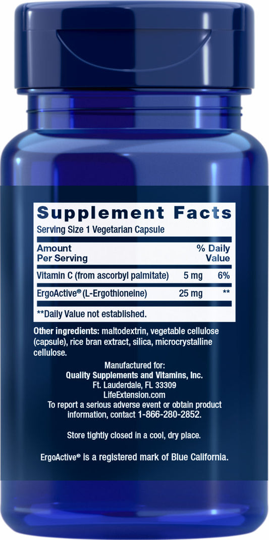 Mega L-Ergothioneine 25 mg 30 vegetarian capsules #2540