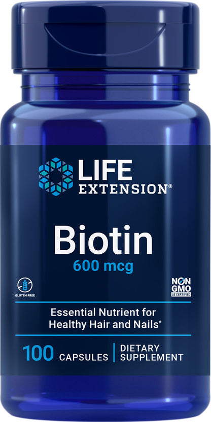 Biotin 600 mcg, 100 capsules #102
