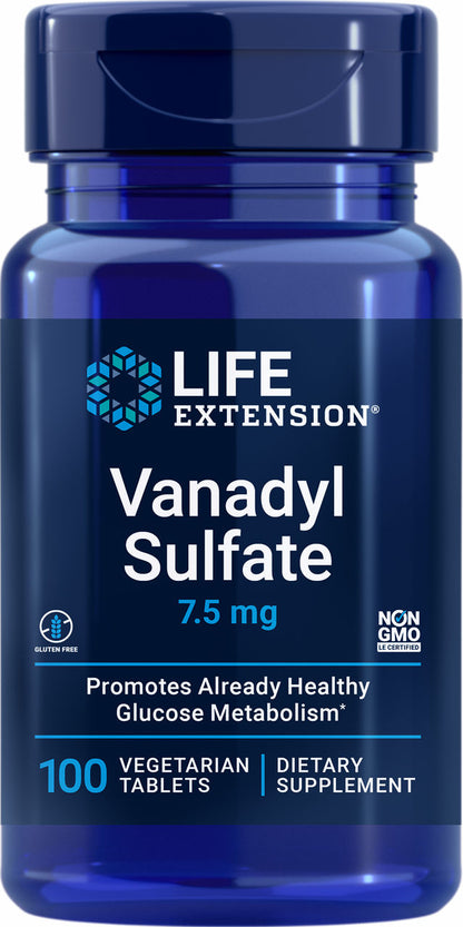 Vanadyl Sulfate 7.5 mg, 100 vegetarian tablets #213