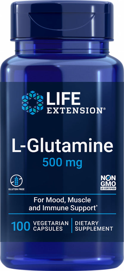 L Glutamine 500 mg, 100 vegetarian capsules #345