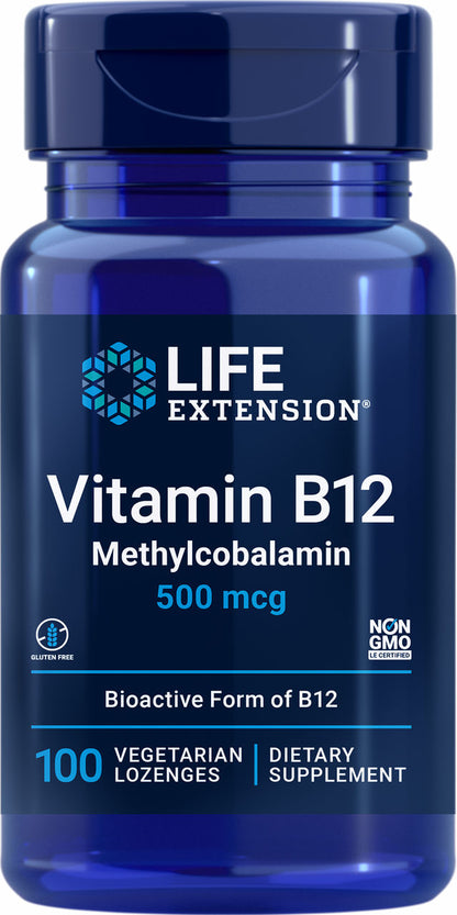 Vitamin B12 Methylcobalamin 500 mcg, 100 vegetarian lozenges #361