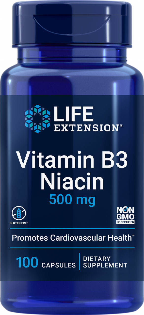 Vitamin B3 Niacin 500 mg, 100 capsules #372