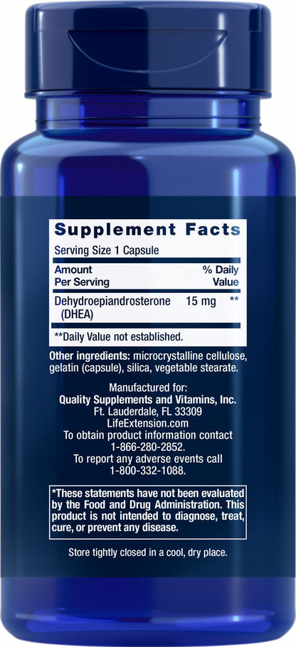 DHEA 15 mg, 100 capsules #454