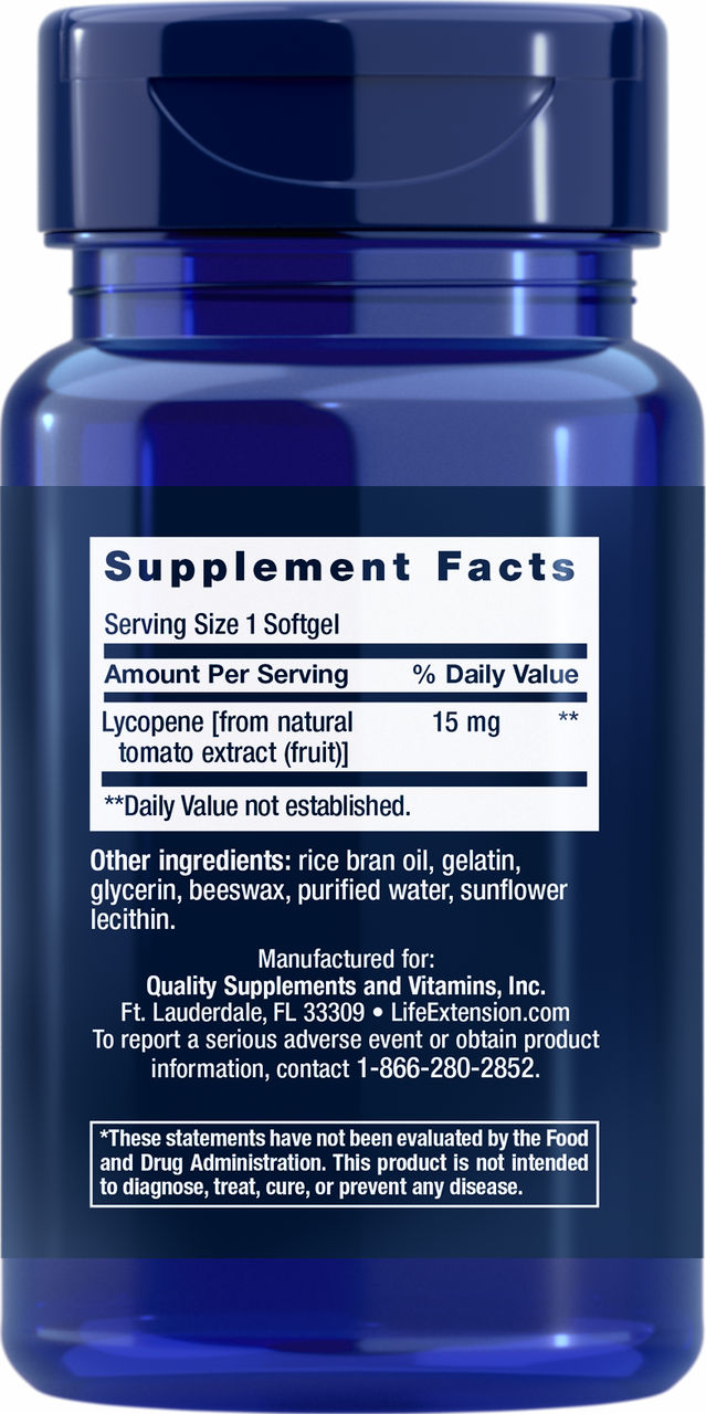 Mega Lycopene 15 mg, 90 softgels #455