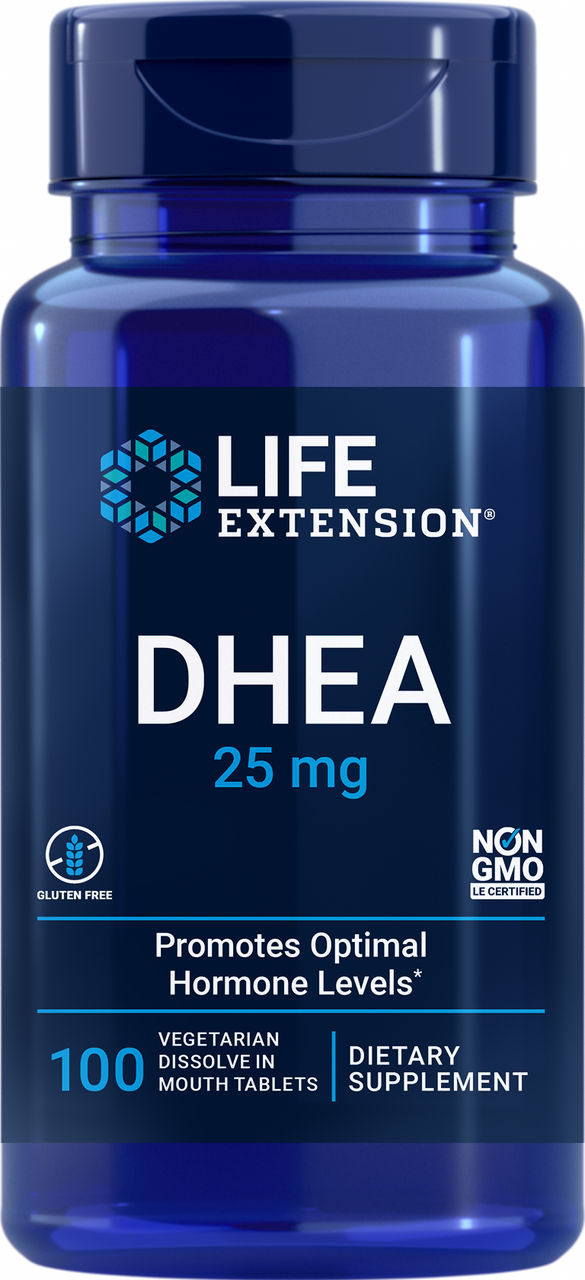 DHEA 25 mg, 100 dissolve-in-mouth tablets #607