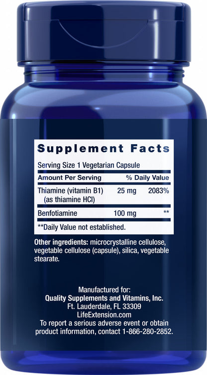 Benfotiamine with Thiamine 100 mg, 120 vegetarian capsules #920