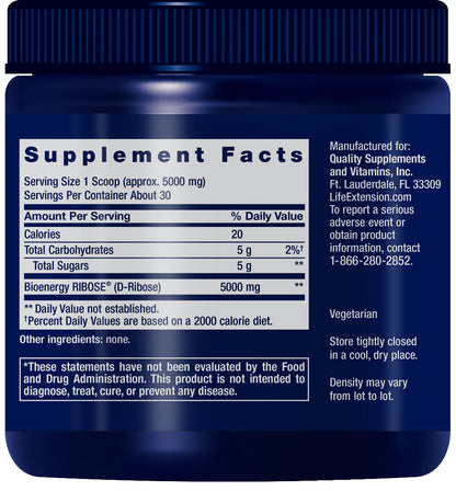 D-Ribose Powder 150 grams #972