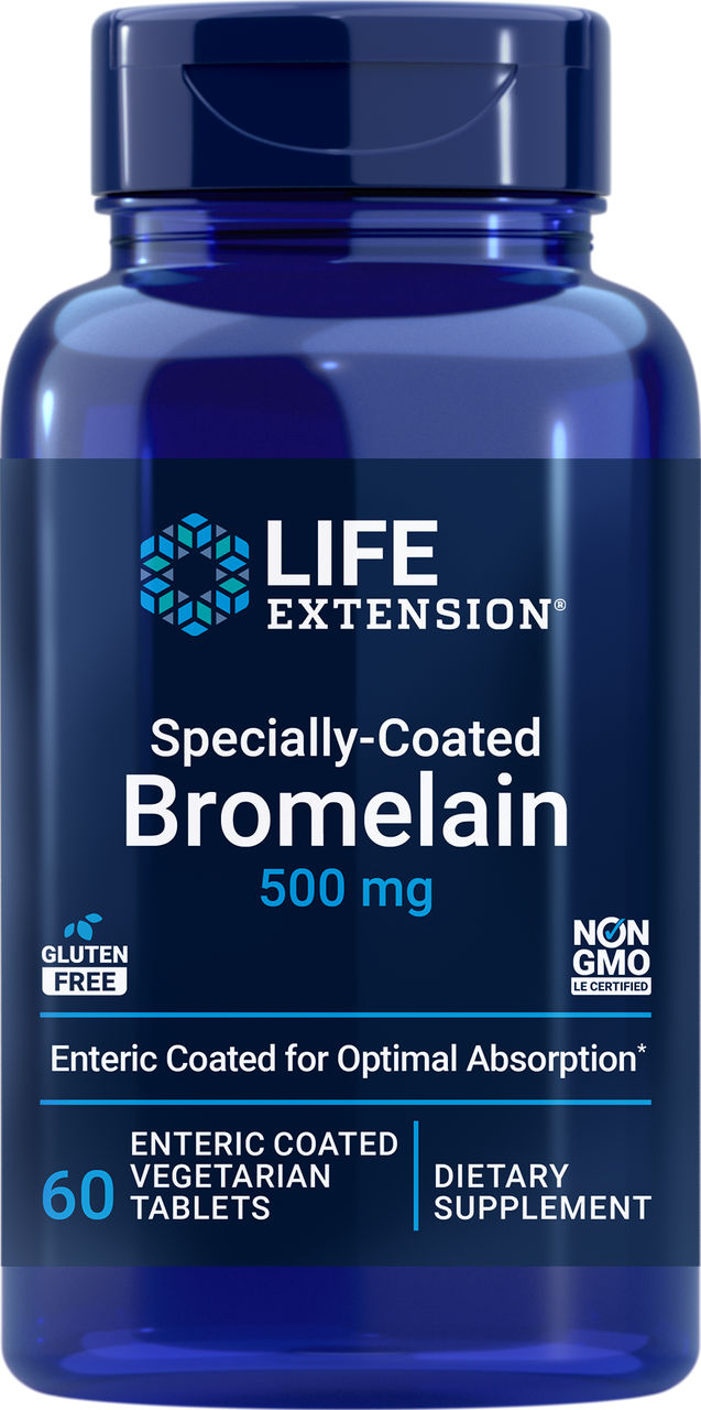 Specially-Coated Bromelain 500 mg, 60 enteric-coated vegetarian tablet #1203