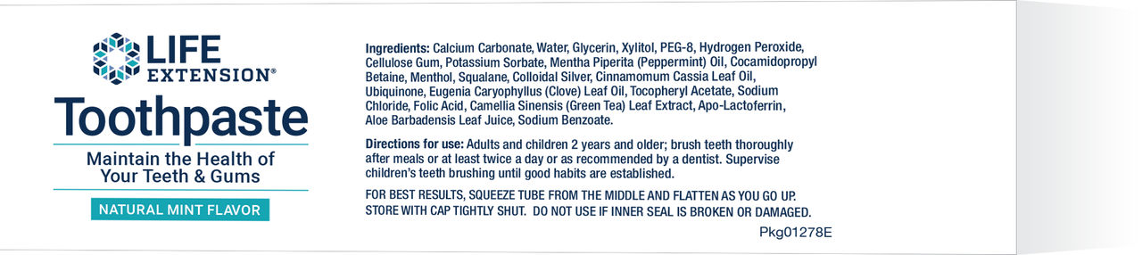 Life Extension Toothpaste (Mint) 4 oz #1278
