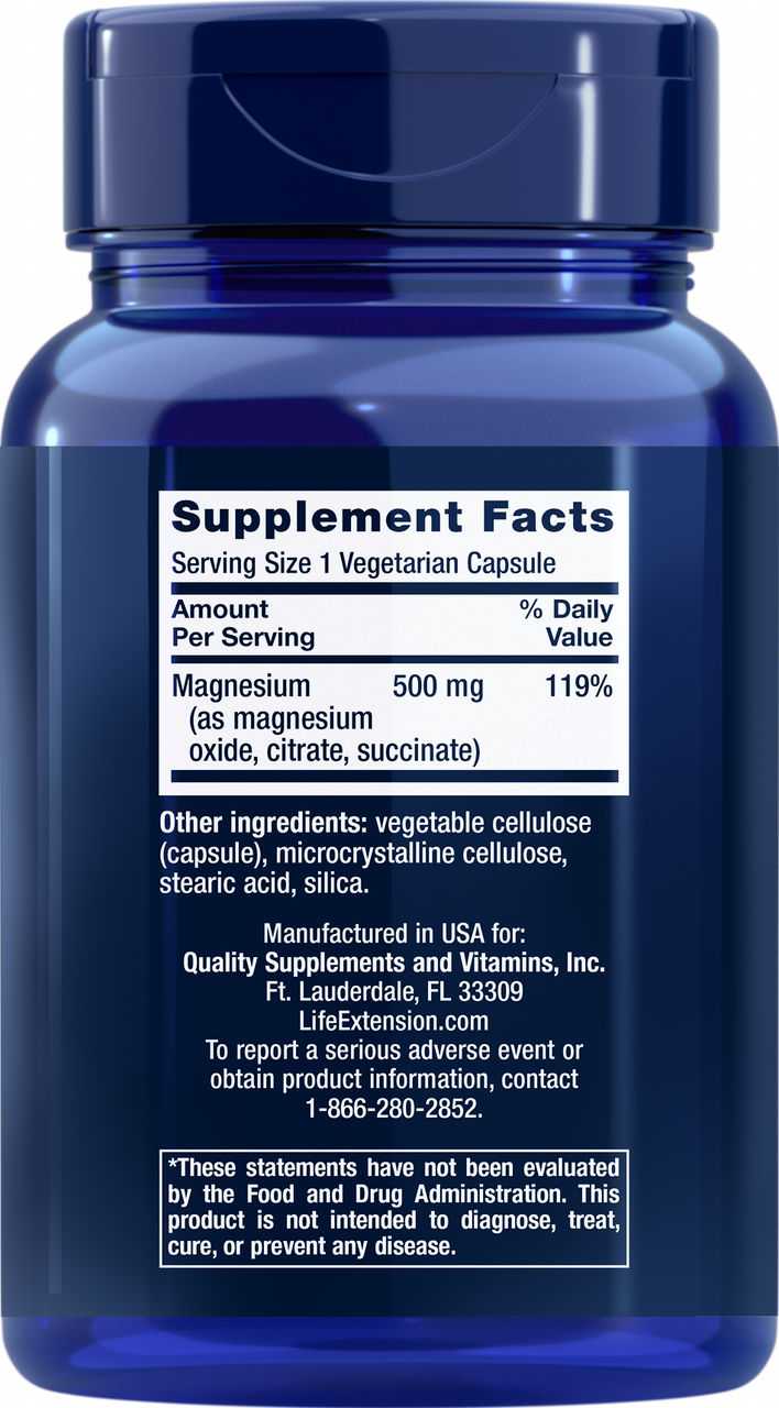 Magnesium Caps 500 mg, 100 vegetarian capsules #1459