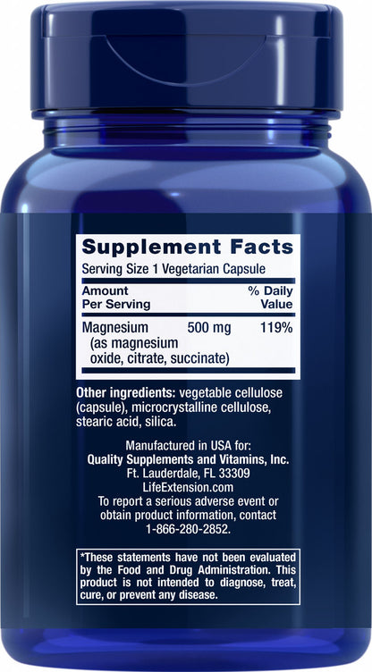 Magnesium Caps 500 mg, 100 vegetarian capsules #1459